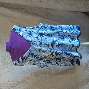 Lilly Pulitzer XL Blue Floral Lined Tank Top